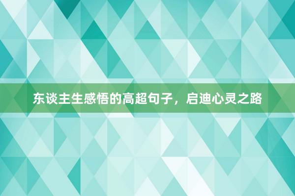 东谈主生感悟的高超句子，启迪心灵之路