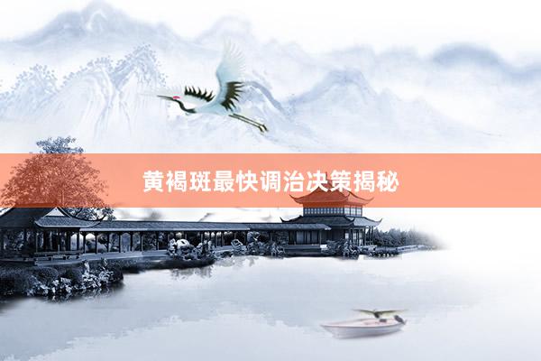 黄褐斑最快调治决策揭秘
