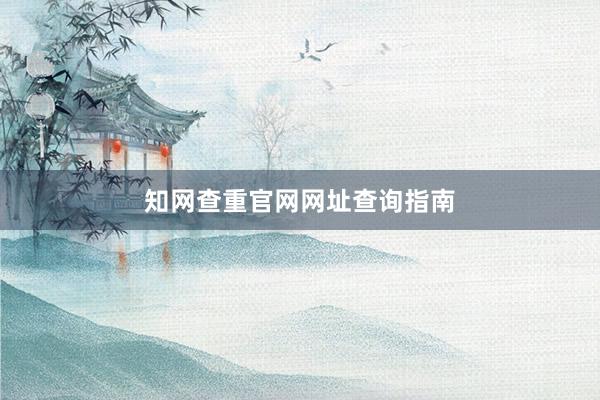 知网查重官网网址查询指南